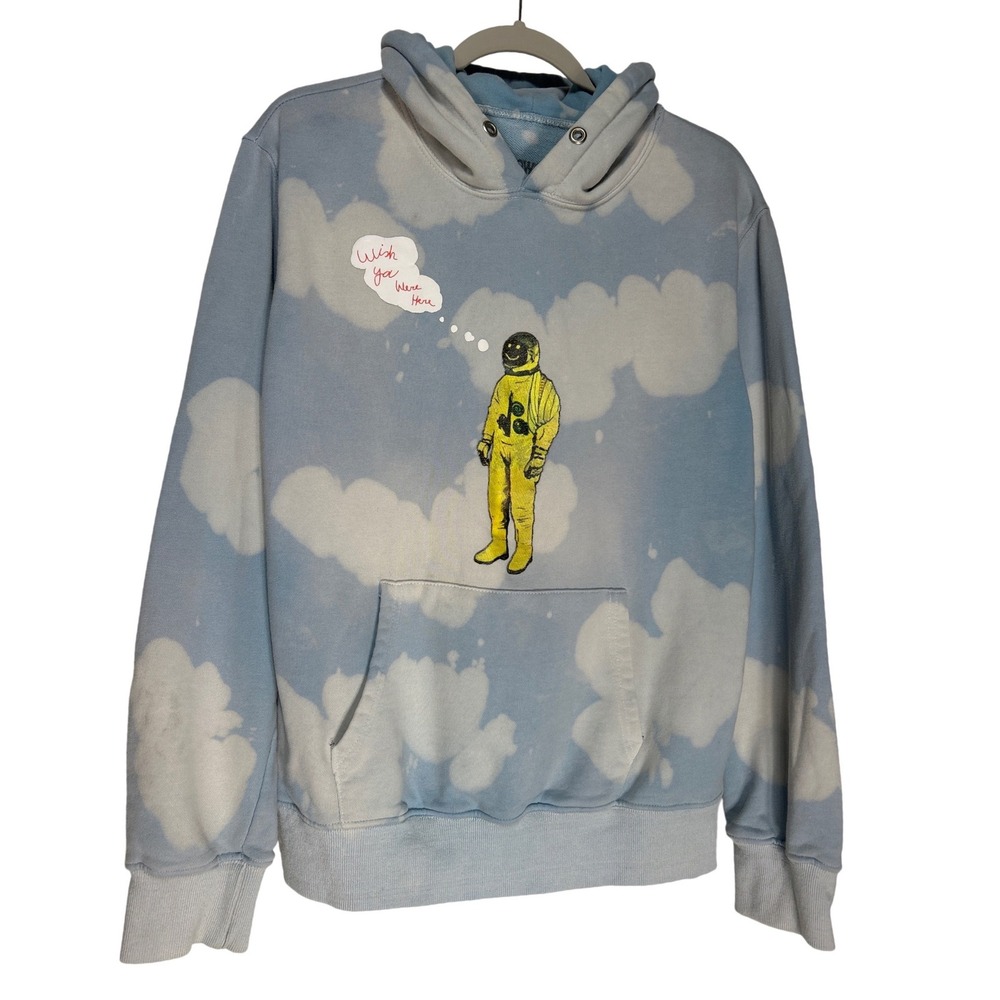 Travis Scott Astroworld Wish You Were Here Cloud Hoodie Blue Yellow Large